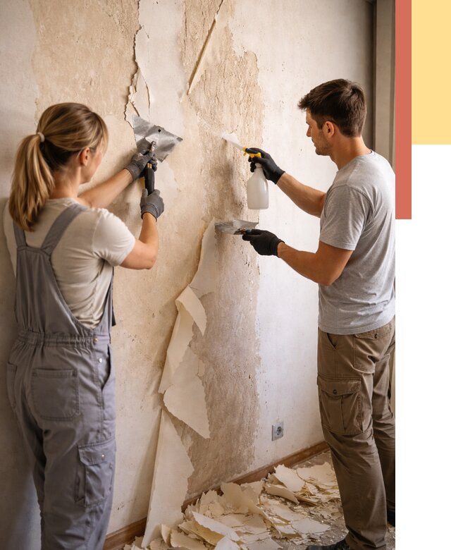 Снятие старых обоев в Конаково от 5322 руб. под ключ недорого | ОТДЕЛОЧНИК-Кнк