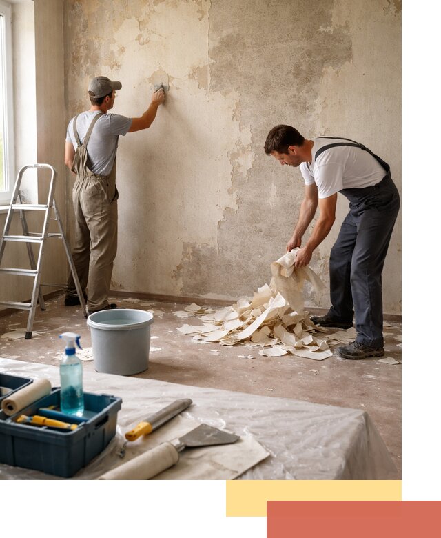 Снятие старых обоев в Конаково быстро и качественно