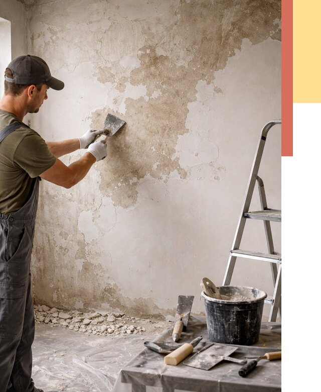 Снятие старой шпаклевки в Конаково от 1875 руб. — быстро и недорого | ОТДЕЛОЧНИК-Кнк