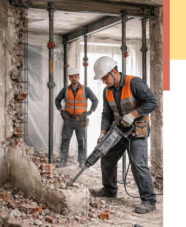 Снос несущих стен в Конаково от 10390 руб. — демонтаж несущей стены под ключ | ОТДЕЛОЧНИК-Кнк