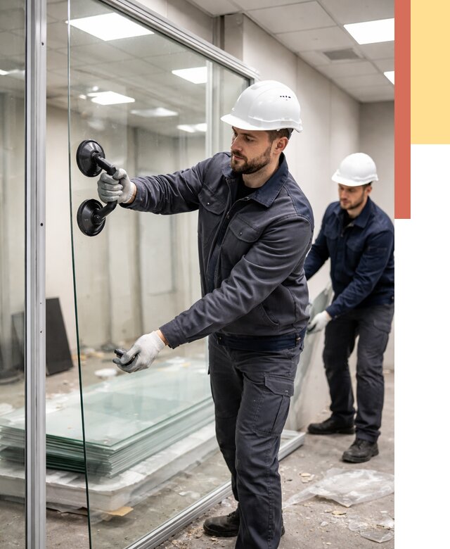 Демонтаж стеклянных перегородок в Конаково от 3244 руб. — быстро и недорого | ОТДЕЛОЧНИК-Кнк