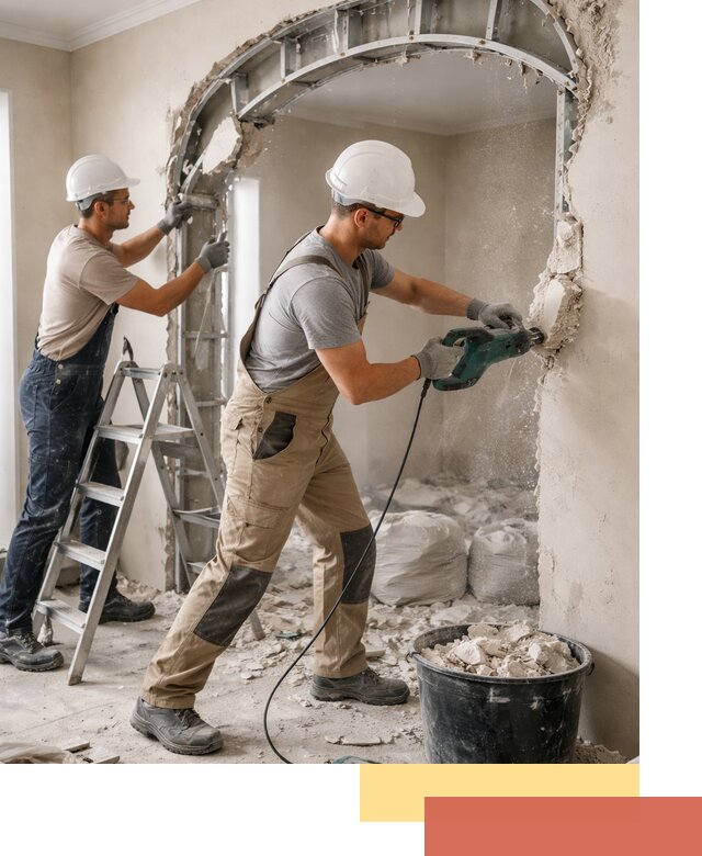 Демонтаж гипсокартонной арки в Конаково быстро и аккуратно