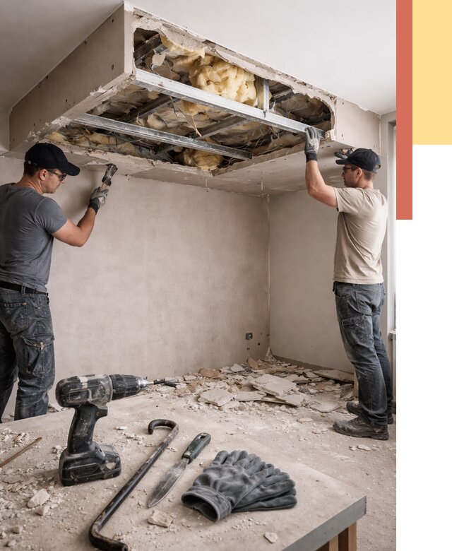 Демонтаж короба из гипсокартона в Конаково от 1541 руб. — быстро и недорого | ОТДЕЛОЧНИК-Кнк