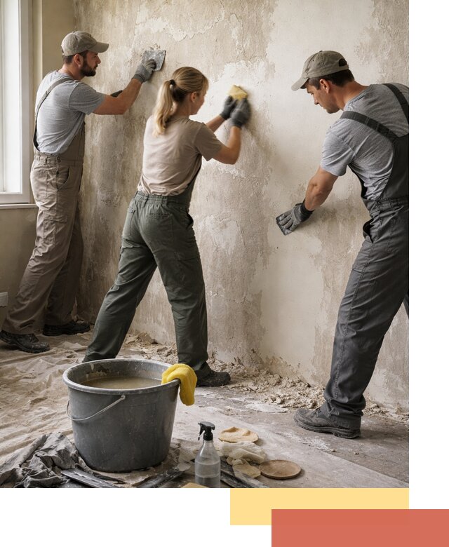 Очистка стен от клея и грунтовки в Конаково качественно и быстро