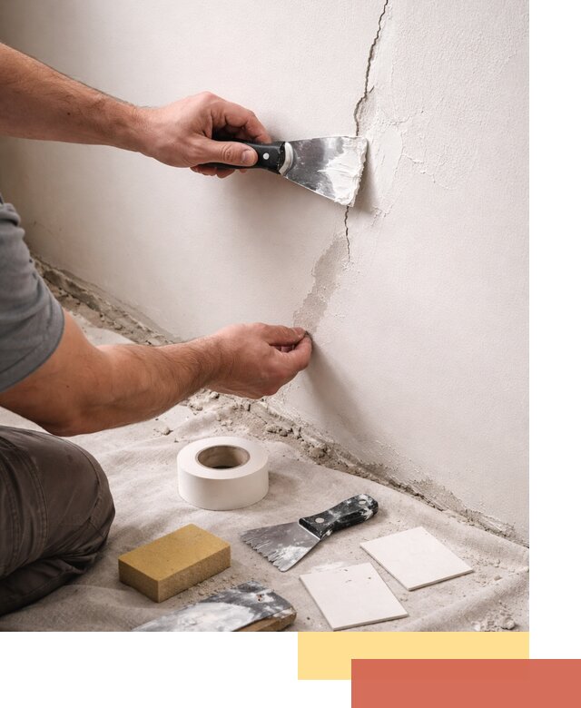 Заделка трещин и сколов в стенах и потолках в Конаково