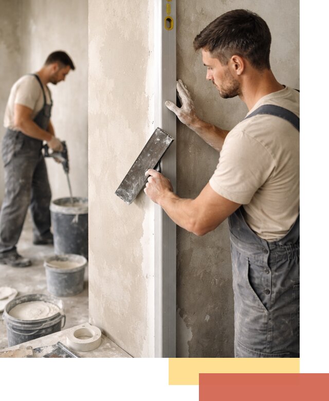 Выведение углов стен в Конаково: монтаж и оштукатуривание