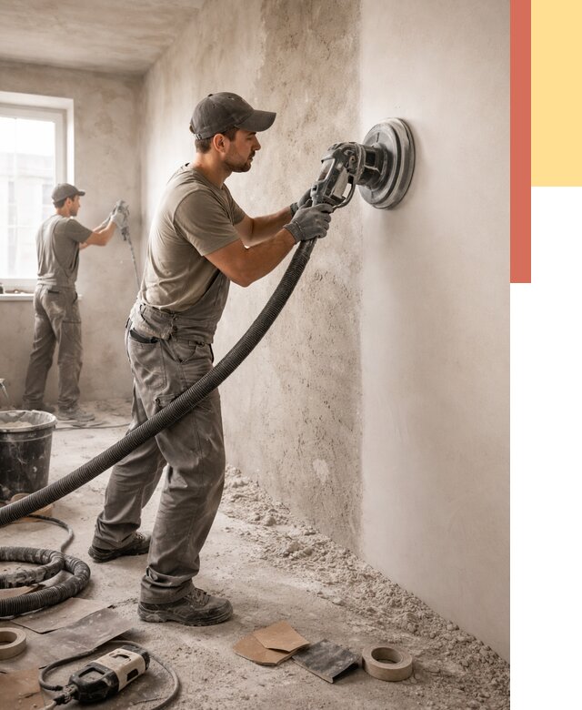 Шлифовка стен в Конаково от 1216 руб/м2 — быстро и недорого | ОТДЕЛОЧНИК-Кнк