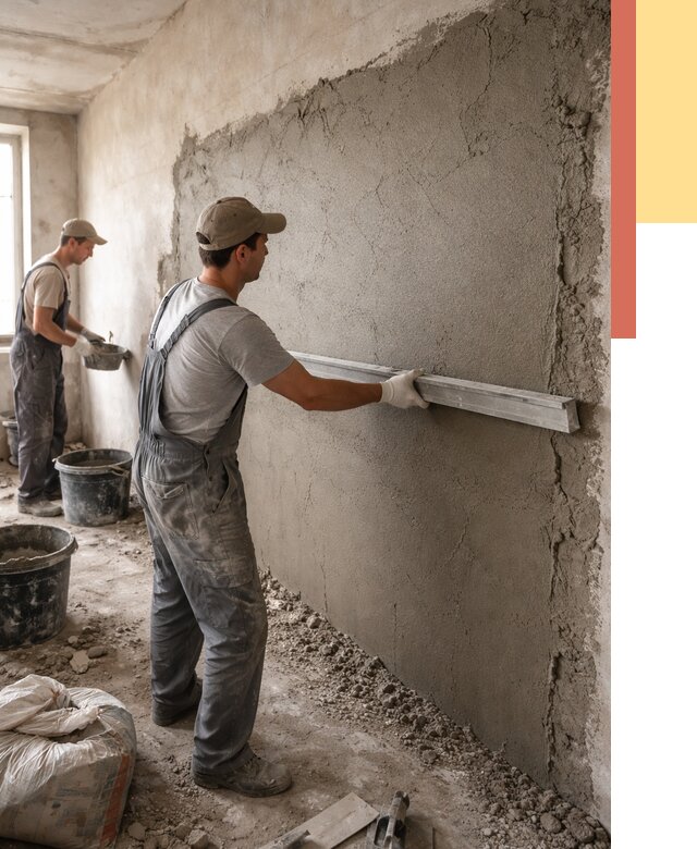 Цементная штукатурка стен в Конаково от 4562 руб/м2 — быстро и недорого | ОТДЕЛОЧНИК-Кнк