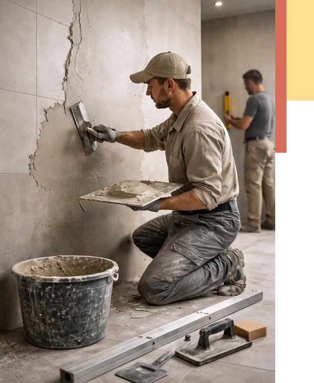 Штукатурка стен в ванной в Конаково от 4562 руб./м² — выравнивание под ключ | ОТДЕЛОЧНИК-Кнк