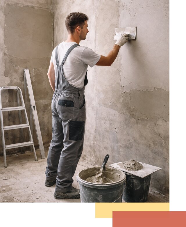 Штукатурка стен в ванной под ключ в Конаково