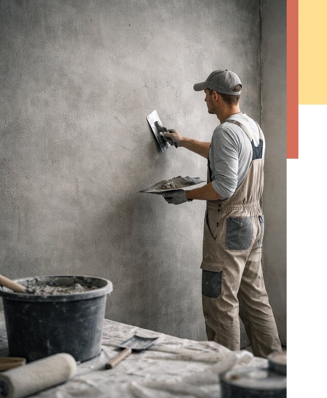 Декоративная штукатурка под бетон в Конаково от 2534 руб./м² — нанесение под ключ | ОТДЕЛОЧНИК-Кнк