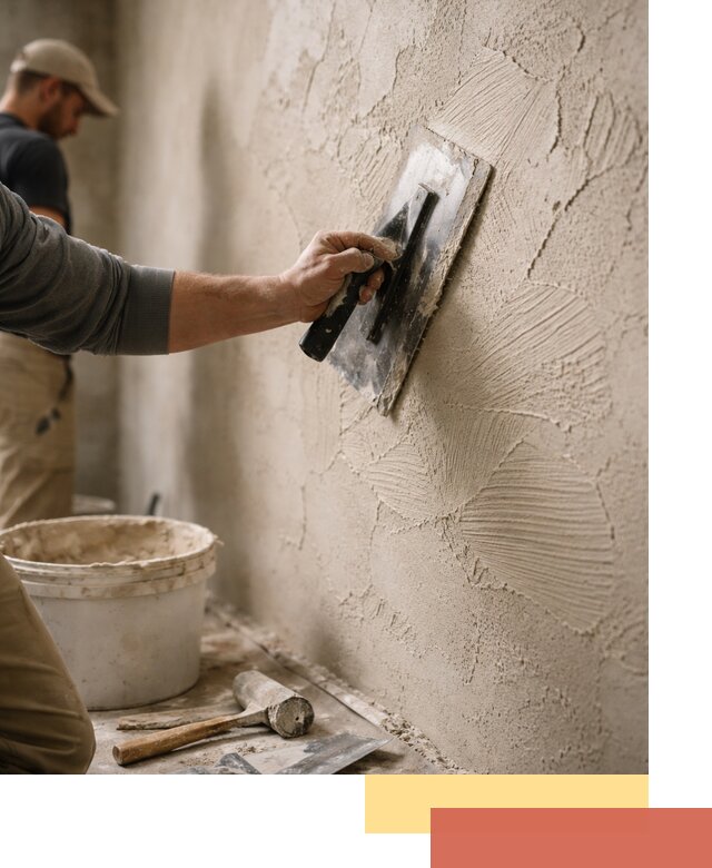 Фактурная штукатурка стен в Конаково — монтаж, отделка, реставрация