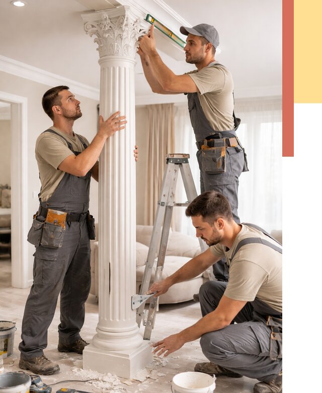 Установка декоративных колонн в Конаково от 12164 руб. под ключ | ОТДЕЛОЧНИК-Кнк