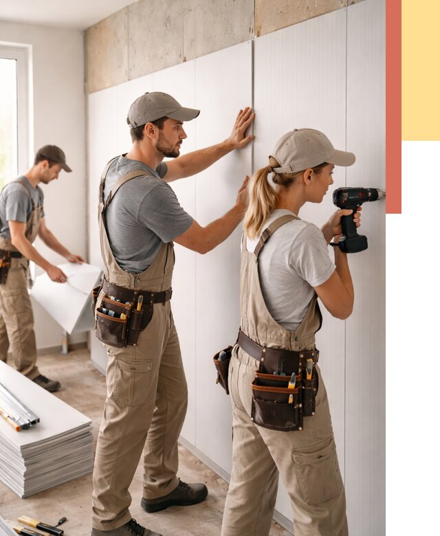 Монтаж ПВХ панелей на стены в Конаково от 456 руб/м2 — быстро и недорого | ОТДЕЛОЧНИК-Кнк