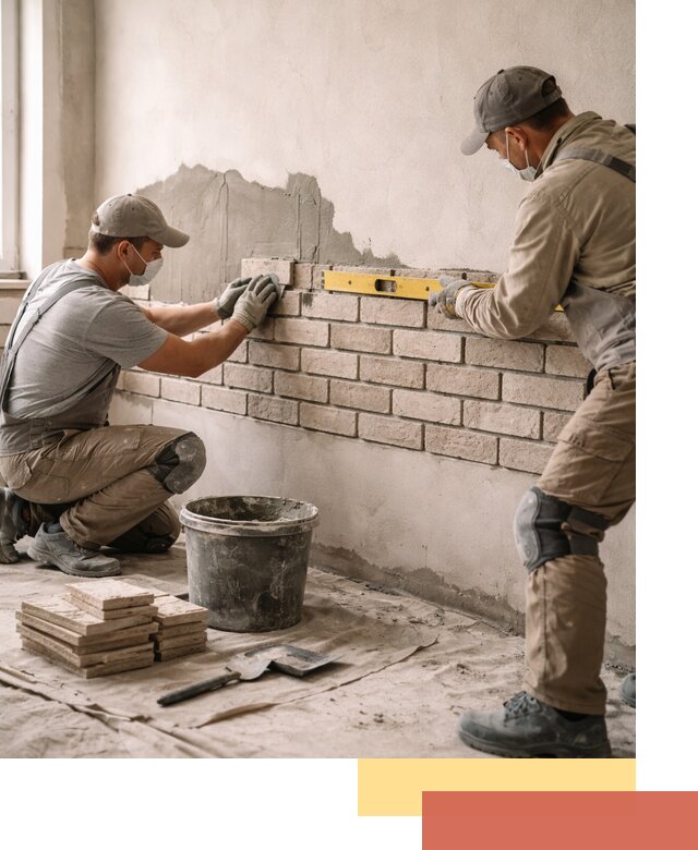 Монтаж декоративного кирпича профессионально в Конаково