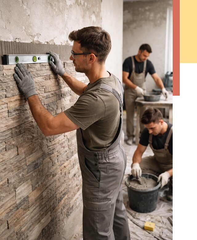 Монтаж искусственного камня в Конаково от 4562 руб. под ключ | ОТДЕЛОЧНИК-Кнк