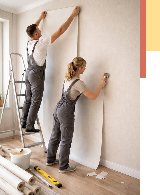 Поклейка флизелиновых обоев в Конаково от 6082 руб. | Быстро и недорого — ОТДЕЛОЧНИК-Кнк