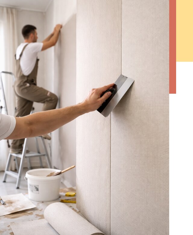 Поклейка текстильных обоев в Конаково от 4562 руб. под ключ | ОТДЕЛОЧНИК-Кнк