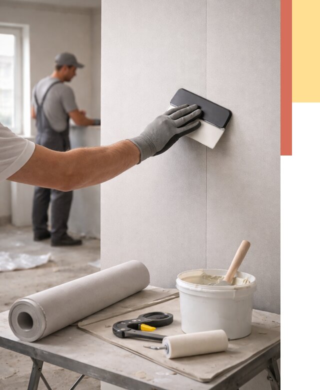 Поклейка обоев под покраску в Конаково от 3548 руб. за м2 | ОТДЕЛОЧНИК-Кнк