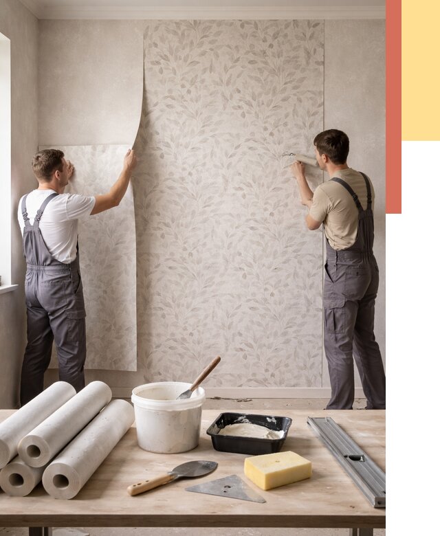 Поклейка обоев с подбором рисунка в Конаково от 3548 руб. | ОТДЕЛОЧНИК-Кнк - быстро и недорого