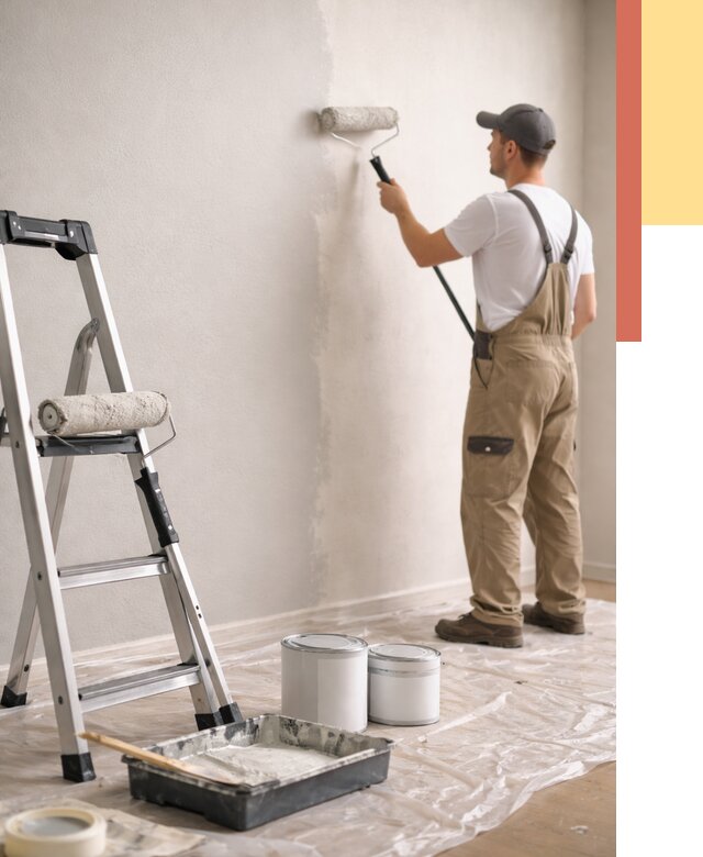 Покраска стен латексной краской в Конаково от 4562 руб. за м2 | ОТДЕЛОЧНИК-Кнк