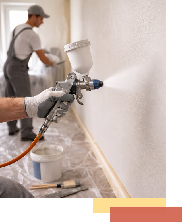 Покраска стен краскопультом в Конаково быстро и качественно