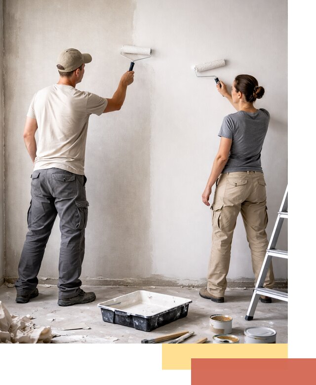 Окраска стен по стеклохолсту в Конаково качественно и долговечно