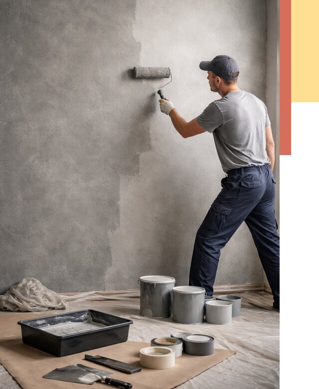 Покраска стен под бетон в Конаково от 659 руб. за м2 — быстро и недорого | ОТДЕЛОЧНИК-Кнк