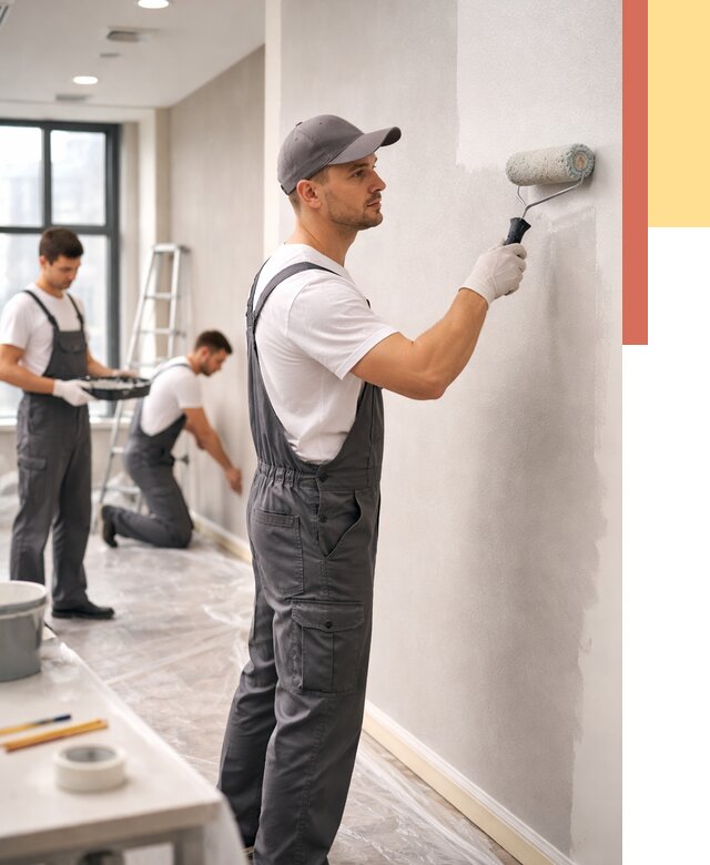 Покраска стен в офисе в Конаково от 8616 руб. — быстро и недорого | ОТДЕЛОЧНИК-Кнк