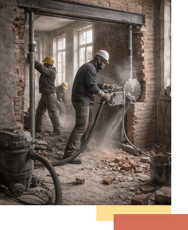 Прорезка проема в стене под дверной или оконный проем в Конаково