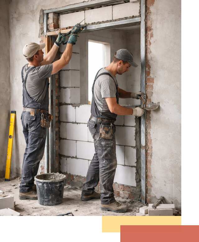 Закладка дверного проема под ключ в Конаково: демонтаж, монтаж, отделка