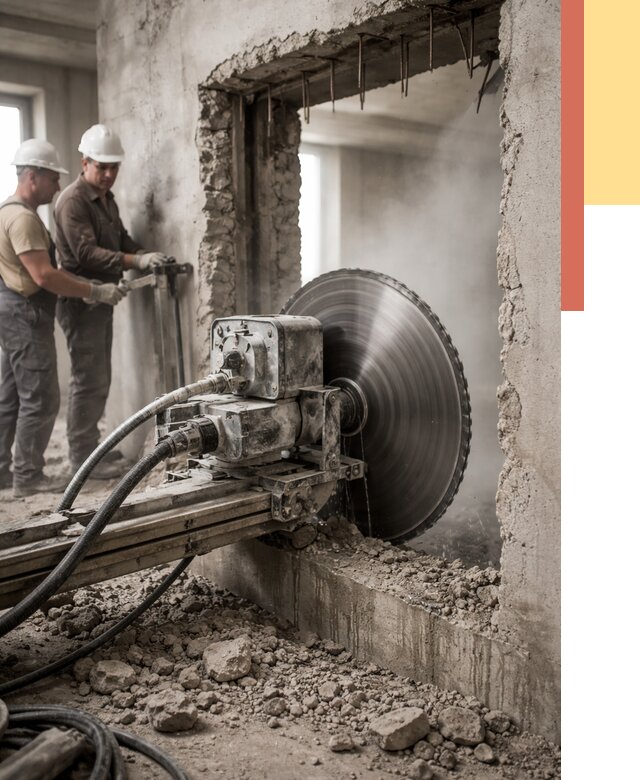 Алмазная резка проемов в Конаково от 4562 руб. быстро и недорого | ОТДЕЛОЧНИК-Кнк