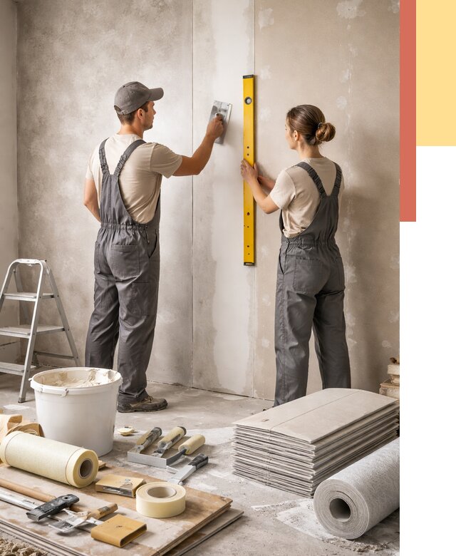 Отделка стен в Конаково от 1521 руб/м² — недорого, быстро, под ключ | ОТДЕЛОЧНИК-Кнк