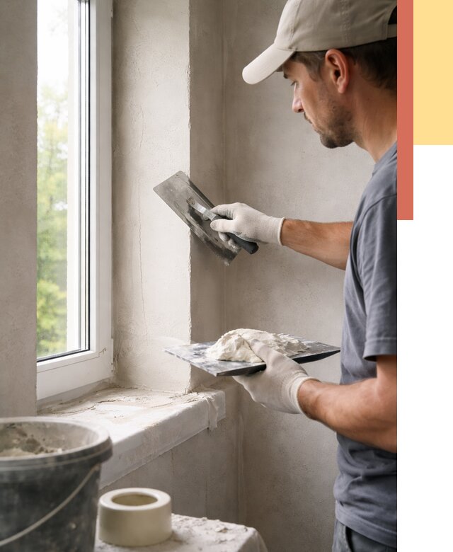 Штукатурка откосов в Конаково от 4562 руб/м² — услуги и выравнивание под ключ | ОТДЕЛОЧНИК-Кнк