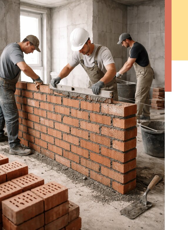 Кладка перегородок из кирпича в Конаково от 3548 руб. за м² | ОТДЕЛОЧНИК-Кнк