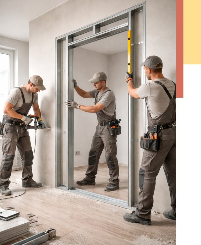 Устройство дверного проема в перегородке в Конаково от 4562 руб. под ключ | ОТДЕЛОЧНИК-Кнк