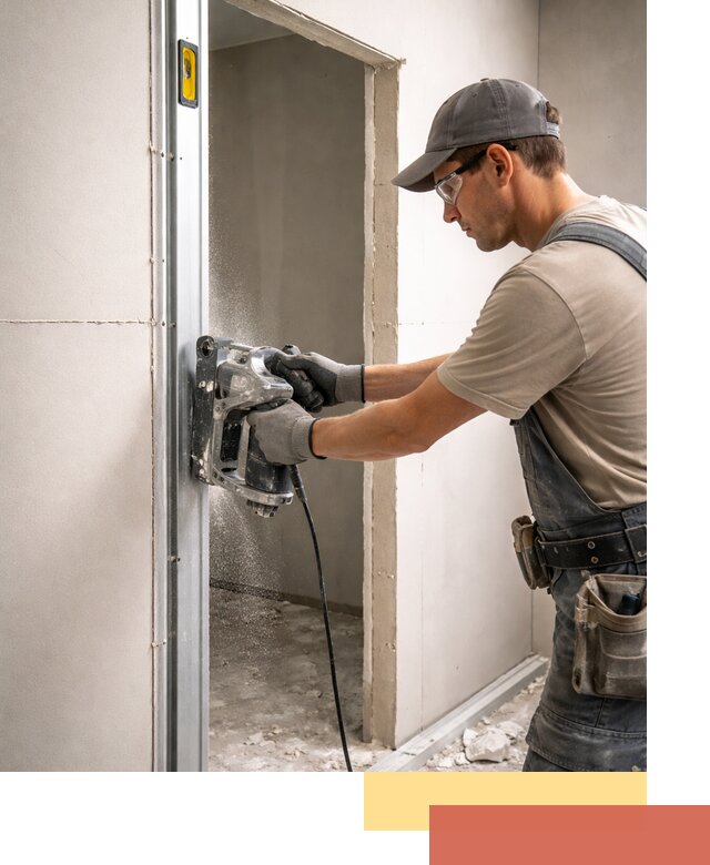 Устройство дверного проема в перегородке в Конаково