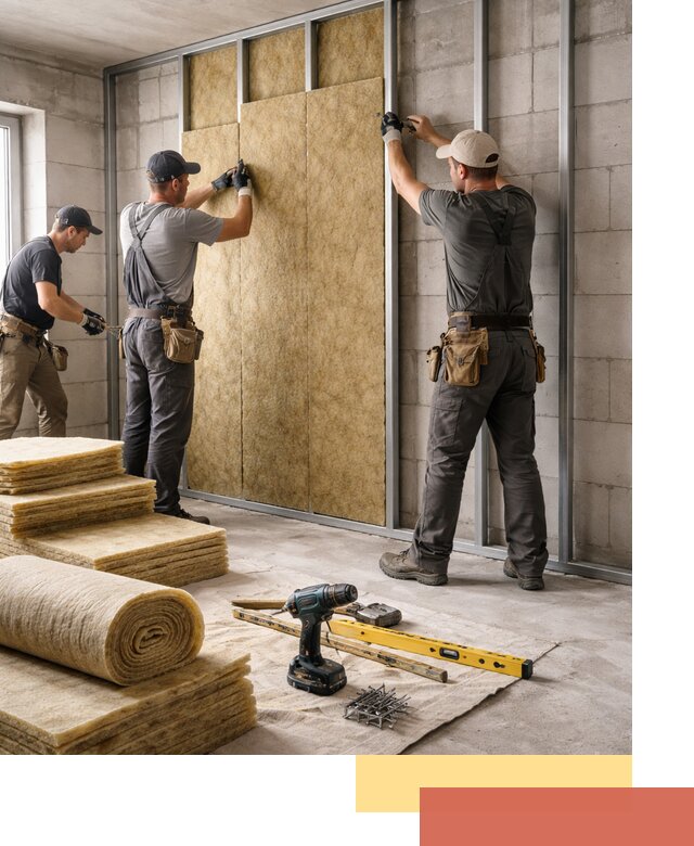 Шумоизоляция перегородок из блоков в Конаково — монтаж и защита шумоизоляцией