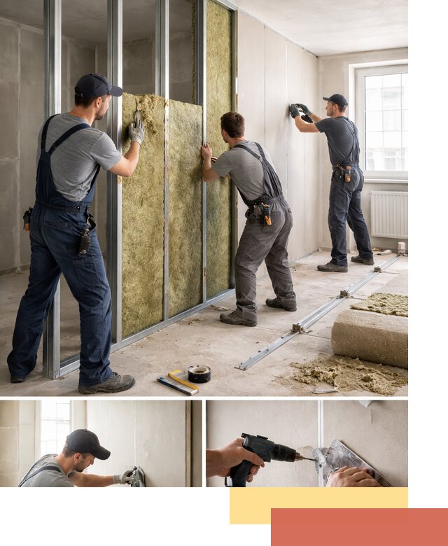 Перегородка из гипсокартона с шумоизоляцией в Конаково — монтаж под ключ