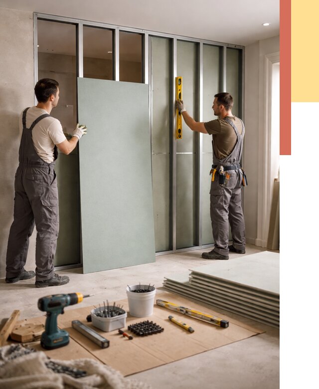 Перегородка из влагостойкого гипсокартона в Конаково от 4866 руб. — монтаж под ключ | ОТДЕЛОЧНИК-Кнк