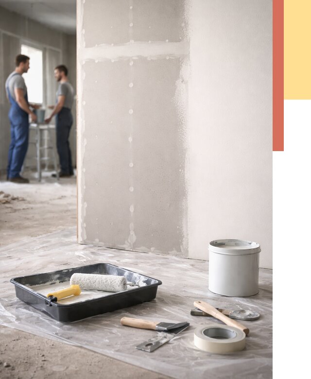 Покраска перегородок из гипсокартона в Конаково от 4562 руб. под ключ | ОТДЕЛОЧНИК-Кнк