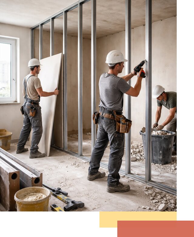 Перенос гипсокартонной перегородки в Конаково профессионально и быстро