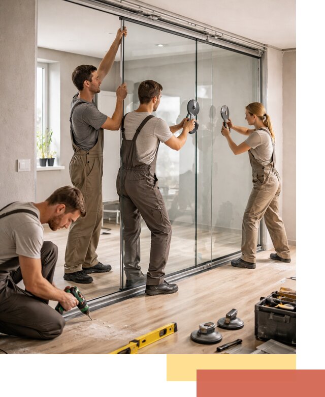 Изготовление стеклянных перегородок на заказ в Конаково