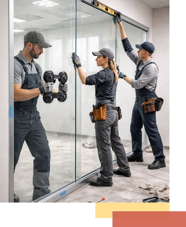 Профессиональный монтаж стеклянных перегородок в Конаково