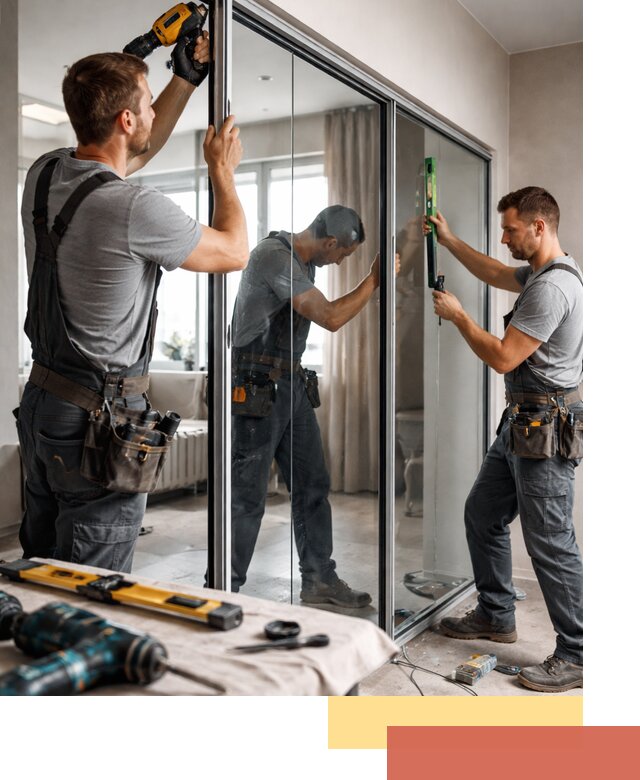 Каркасные стеклянные перегородки под ключ в Конаково