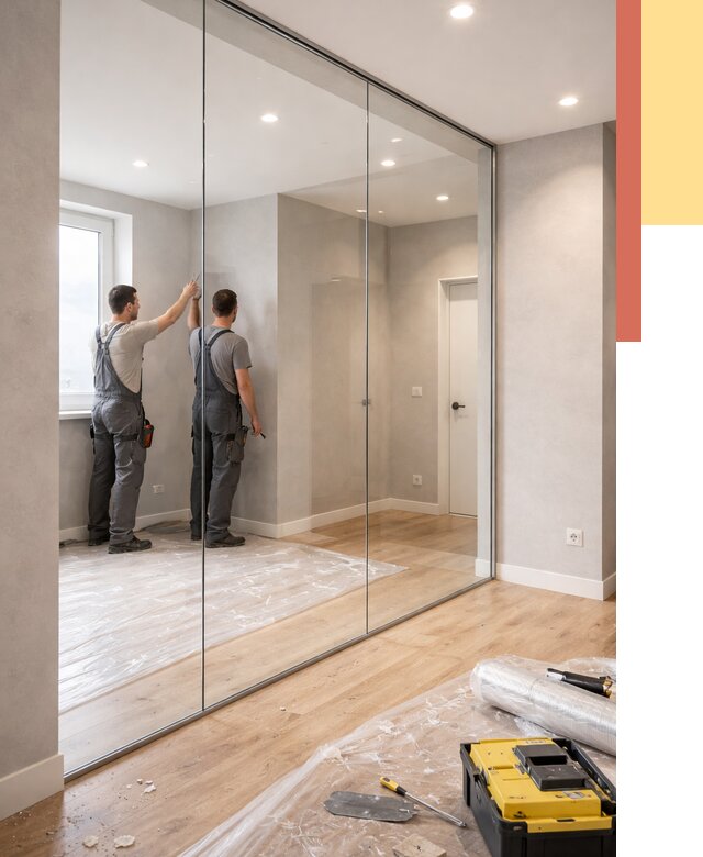 Безрамные стеклянные перегородки в Конаково — монтаж от 9630 руб. | ОТДЕЛОЧНИК-Кнк