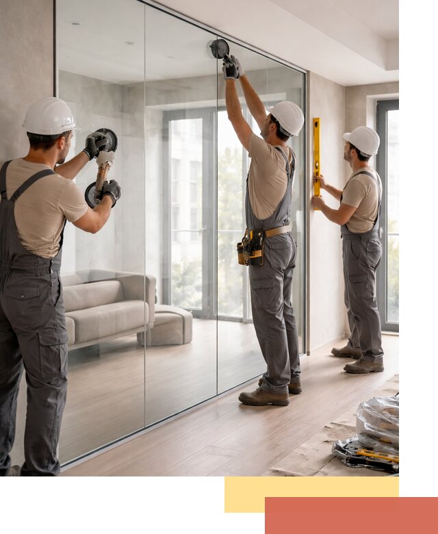 Перегородки из закаленного стекла в Конаково для офисов и квартир