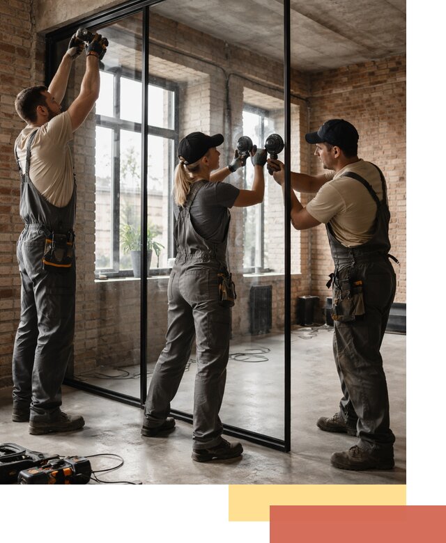 Стеклянные перегородки лофт — изготовление и монтаж в Конаково