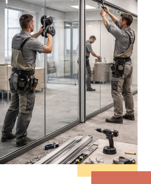 Стеклянные офисные перегородки под ключ в Конаково