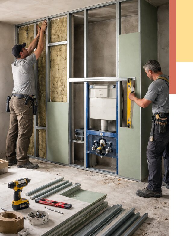 Установка сантехнических перегородок в Конаково от 8616 руб. | ОТДЕЛОЧНИК-Кнк